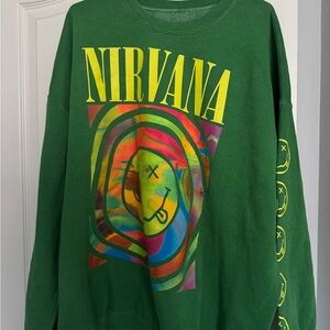 Urban Outfitters Green Nirvana Graphic Sweatshirt X/XL never worn
